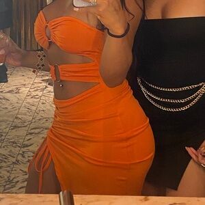 Orange Cut-Out dress